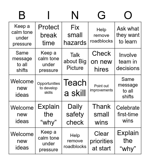 People Bingo Card