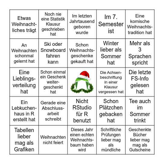 Finde jemanden der... Bingo Card