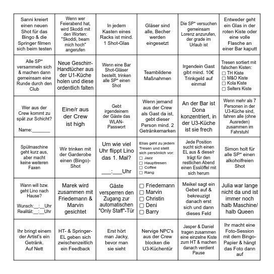 13. Offizieller Mojo-Bingo-Abend Bingo Card