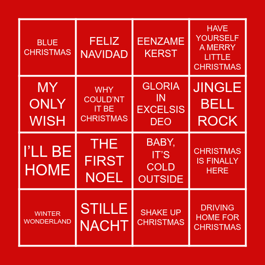 CHRISTMAS BINGO Card