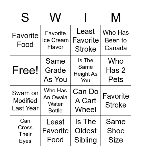 Find Someone Who... Bingo Card