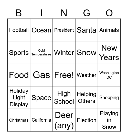 CNN 10 Bingo Card
