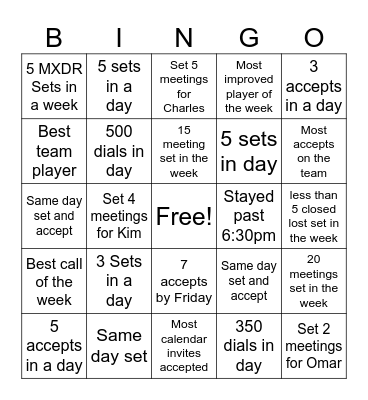 SDR BINGO Card