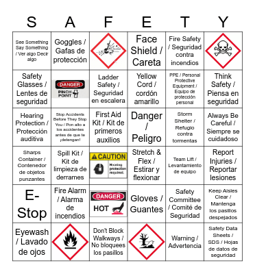 December 2025 Safety Bingo / Bingo de Seguridad Bingo Card