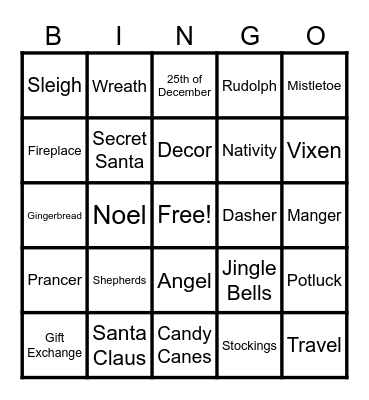 HOLIDAY BINGO Card