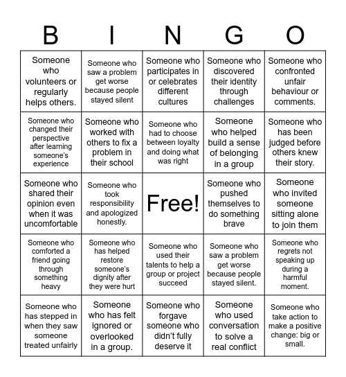 I’m still here Bingo Card