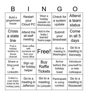 Collision Rich Week Bingo Card