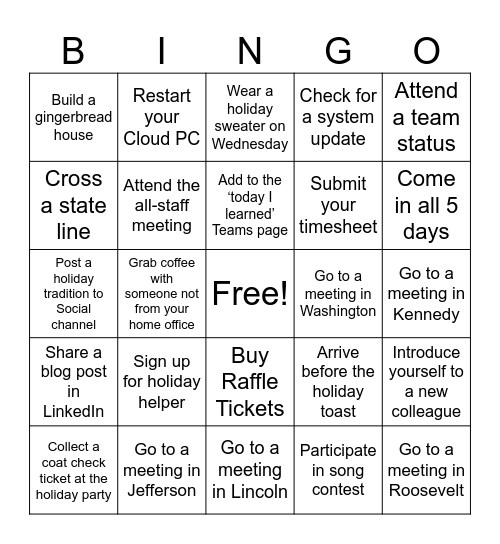 Collision Rich Week Bingo Card