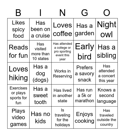 NW Reserving Test Bingo Card