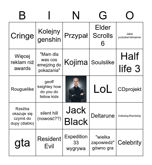 TGA2025 Bingo Card
