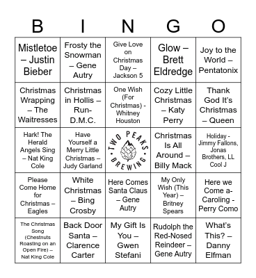 🎅❄️Christmas Music Bingo #1 ❄️🎅 Bingo Card