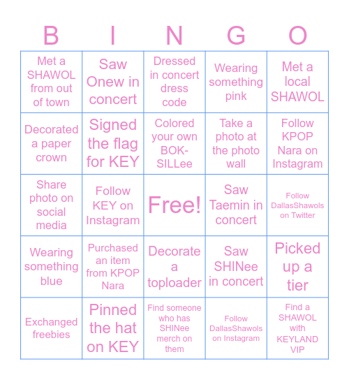 KEYLAND Bingo Card