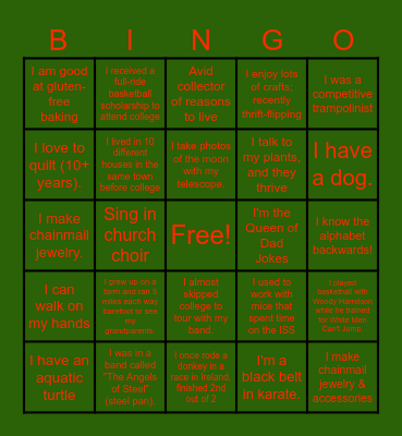 Holiday Bingo Card