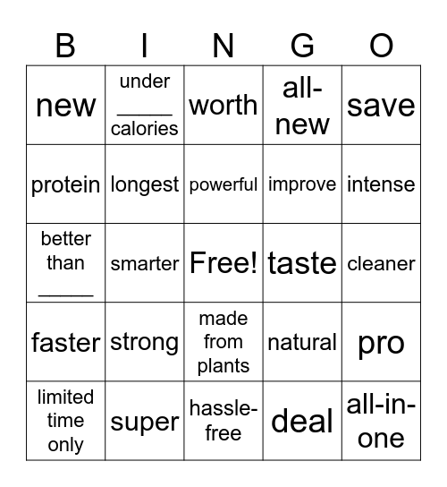 Buzzword Bingo Card