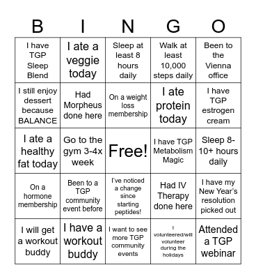 The Gajer Practice BINGO Card