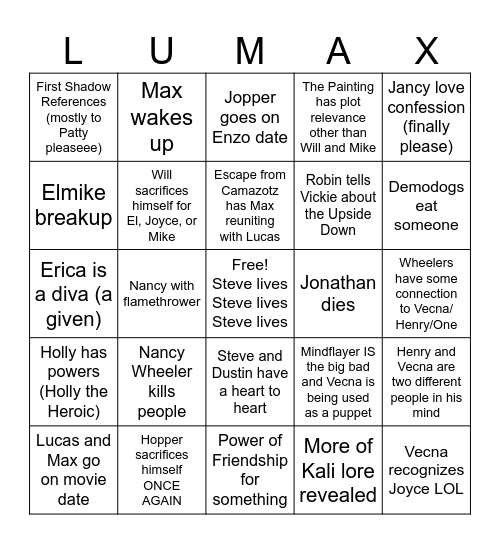 Vol.2 And 3 Bingo Card