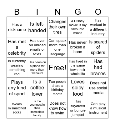 Work Meeting Bingo Card