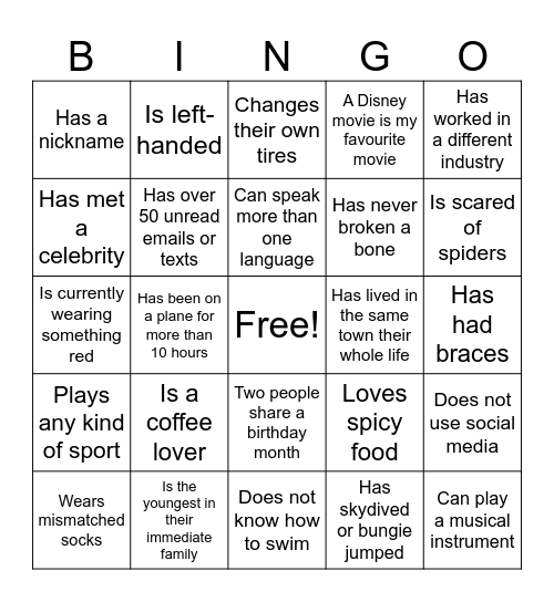 Work Meeting Bingo Card