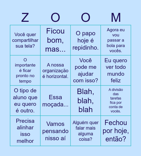 Mazawi's Meeting Bingo Card