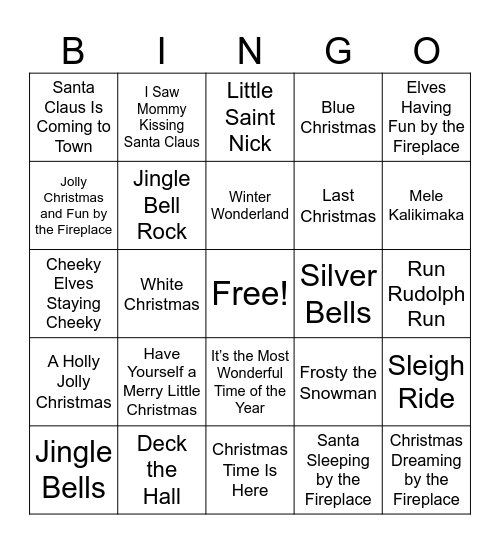 CHRISTMAS MB Round 1 Bingo Card