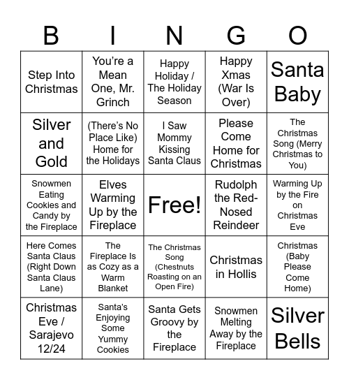 CHRISTMAS MB Round 2 Bingo Card