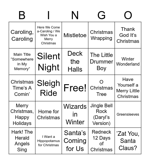 CHRISTMAS MB Round 3 Bingo Card