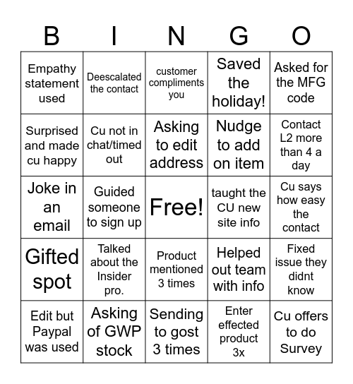 Dec 1 Chat/live/case Bingo Card