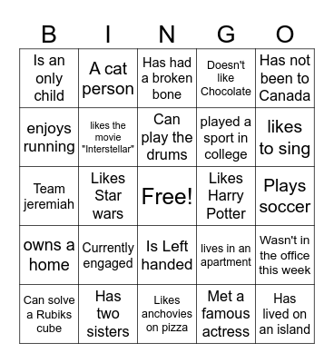 CIS Holiday 2025 Bingo Card