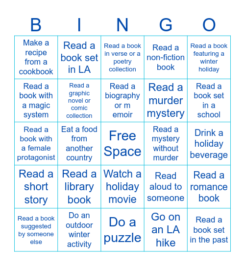 Winter Holiday Bingo Card