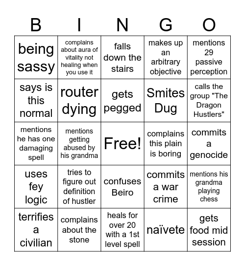 Erevan Bingo Card