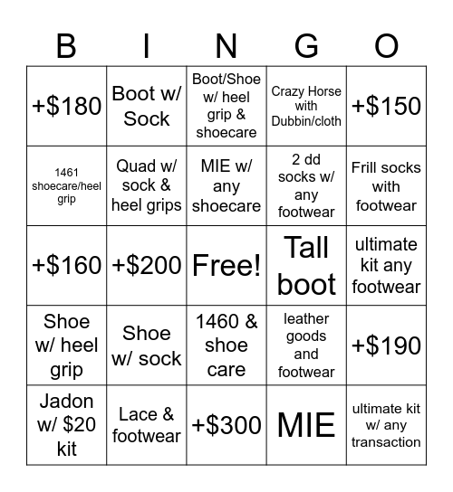 ATV Bingo Card