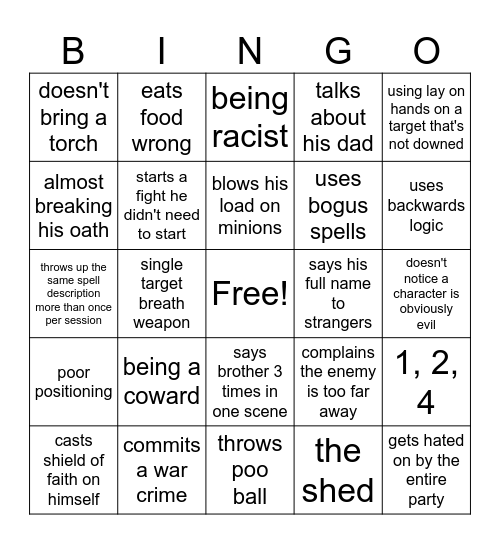 Glint Bingo Card