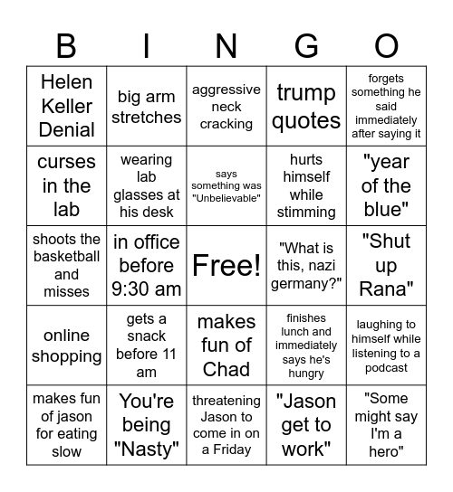 Kacper Bingo Card