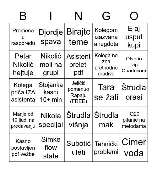 RT-RK BINGO Card