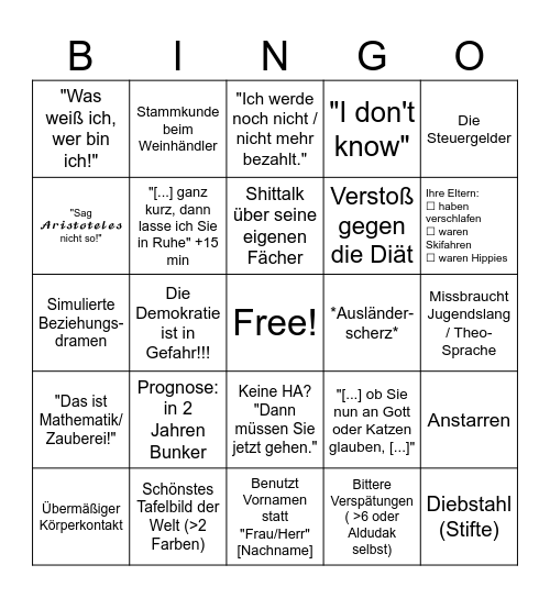 Das Aldudak'sche Bingo Card
