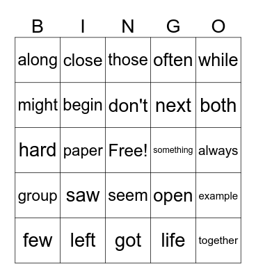 Fry's 3rd 100 Bingo Part 2 Bingo Card