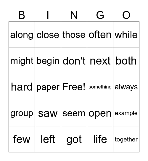Fry's 3rd 100 Bingo Part 2 Bingo Card