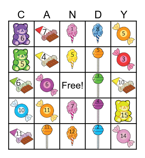 Candy Island Bingo Card