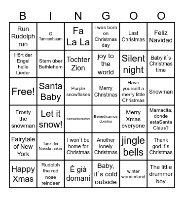 WeihnachtsBingo Card