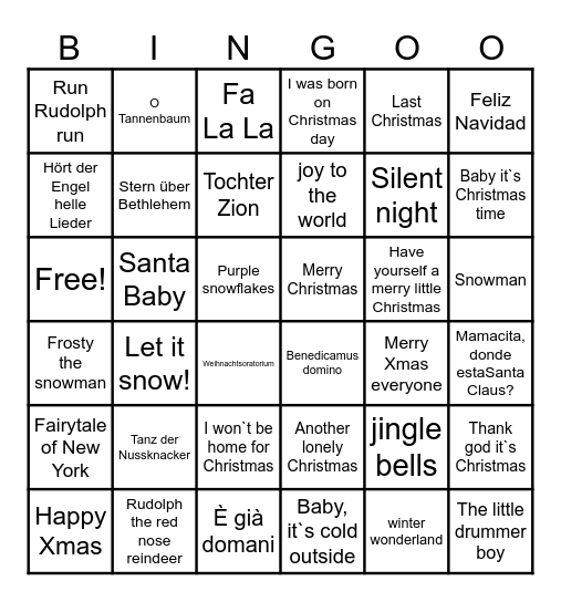 WeihnachtsBingo Card