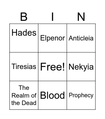 Kingdom of the Dead Bingo Card