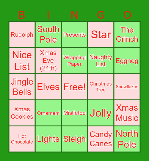Christmas Bingo Card