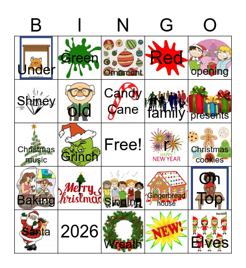 AAC Christmas Vocab Bingo Card