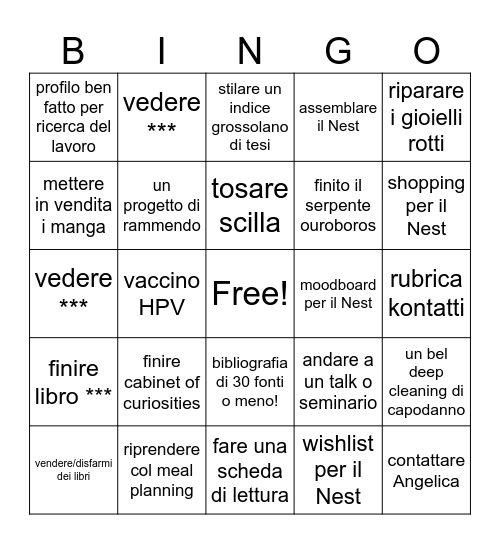 !!! 01/12 -- 31/01 !!! Bingo Card
