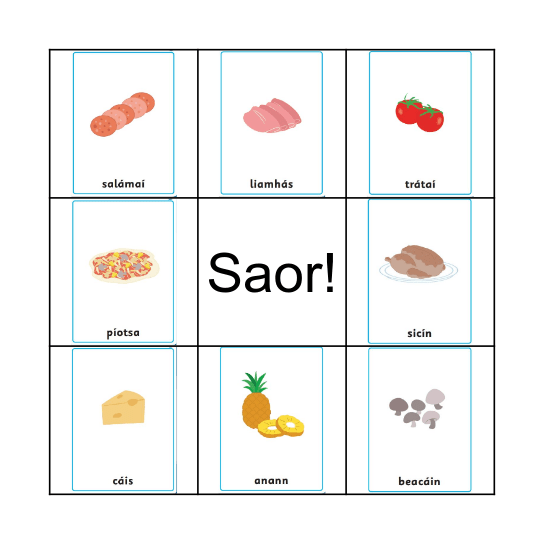 Píotsa Biongó! Bingo Card