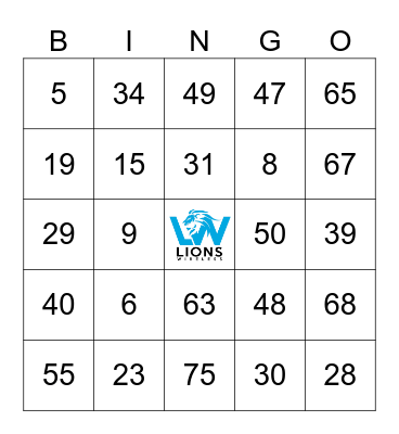 Lions Wireless Holiday Party Bingo Card