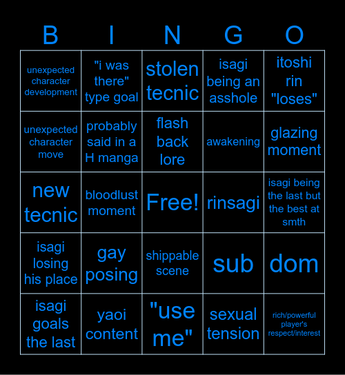blue lock bingo (bl) Bingo Card