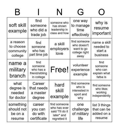 Explore Your Path Bingo Card