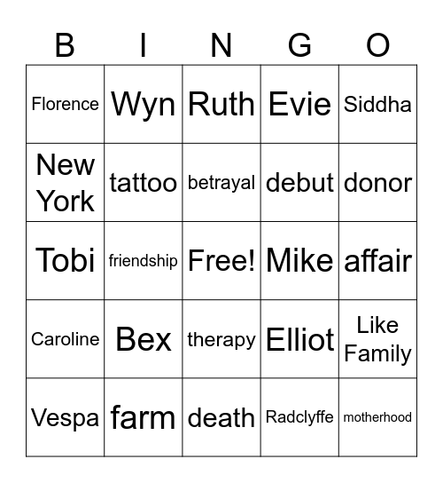 Like Family Bingo Card