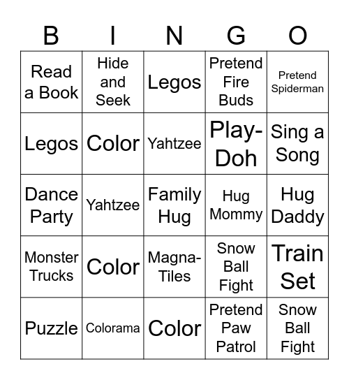 August's Bingo Card